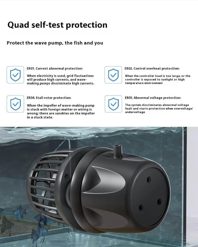 Aquarium Wave Maker Pump (DMP20) – Submersible Circulation Pump for Saltwater Marine Reef Tanks, Bluetooth App Control & Smart Controller