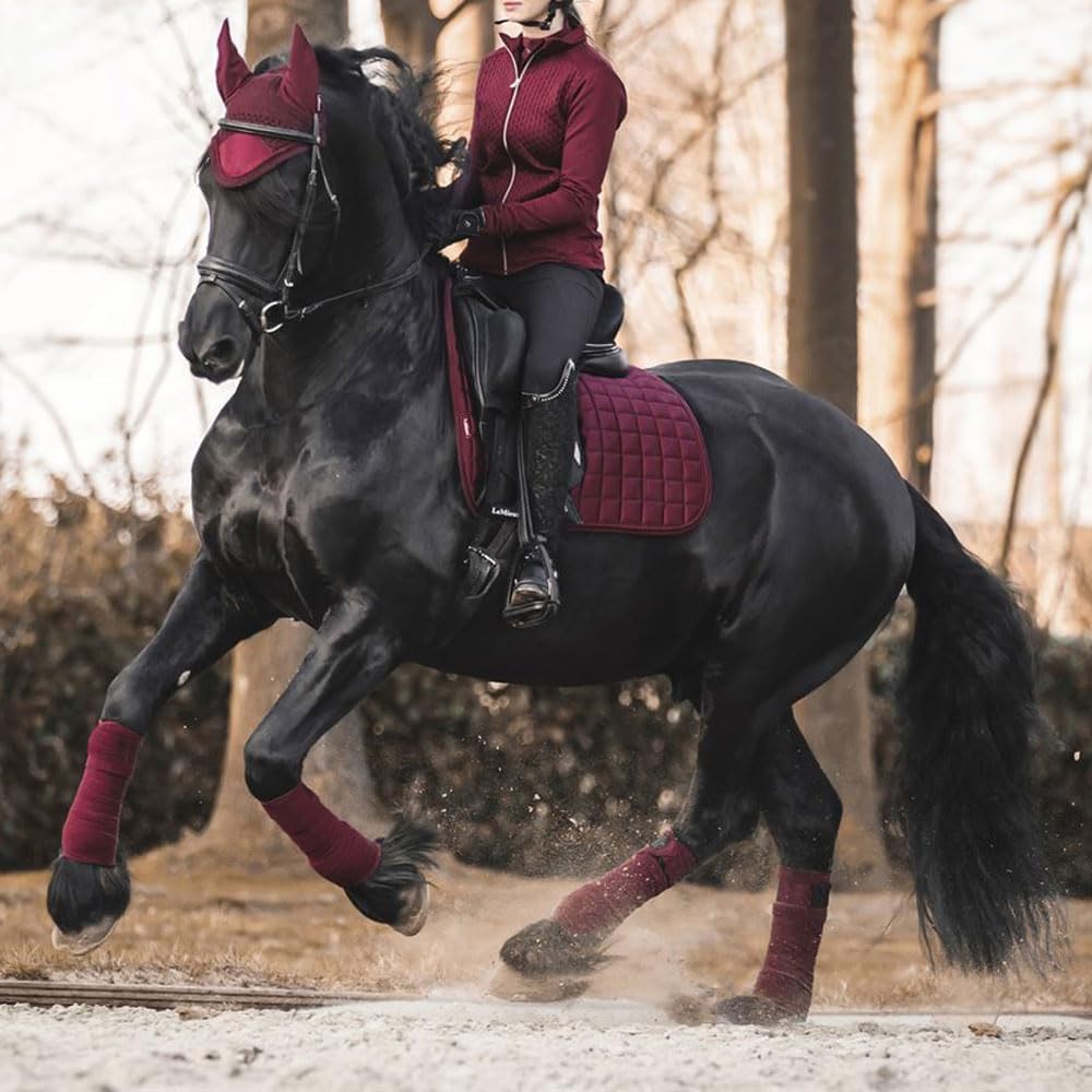 Horse Polo Leg Wraps Soft Fleece Wraps Equestrian Leg Bandage 4-Pack (Full(10ft), Wine Red)