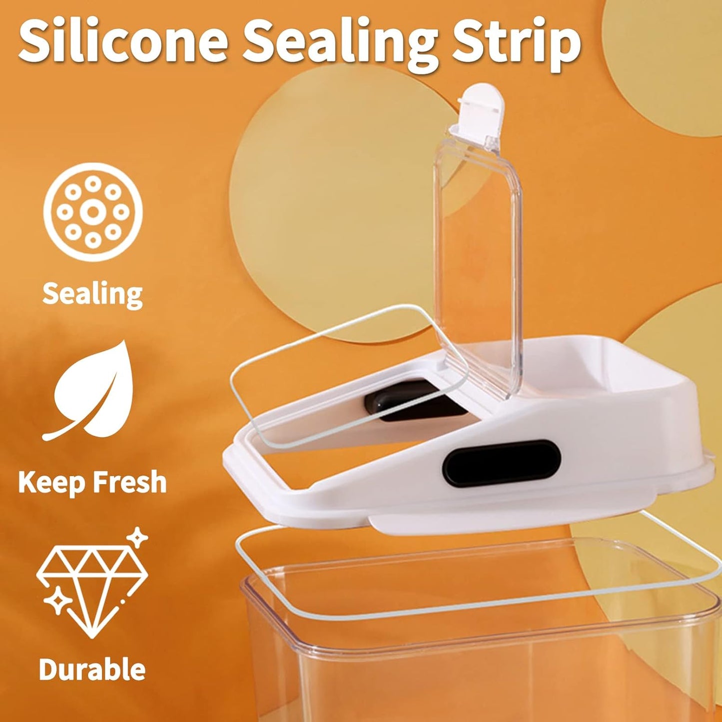 Fhiny 11LB Dog Food Storage Container, Airtight Pet Treat Bin Translucent Dry Food Grain Storage Barrels Sealed Bucket Moisture-Proof Plastic Cat Puppy Food Bin with Seal Locking Lid Keep Fresh