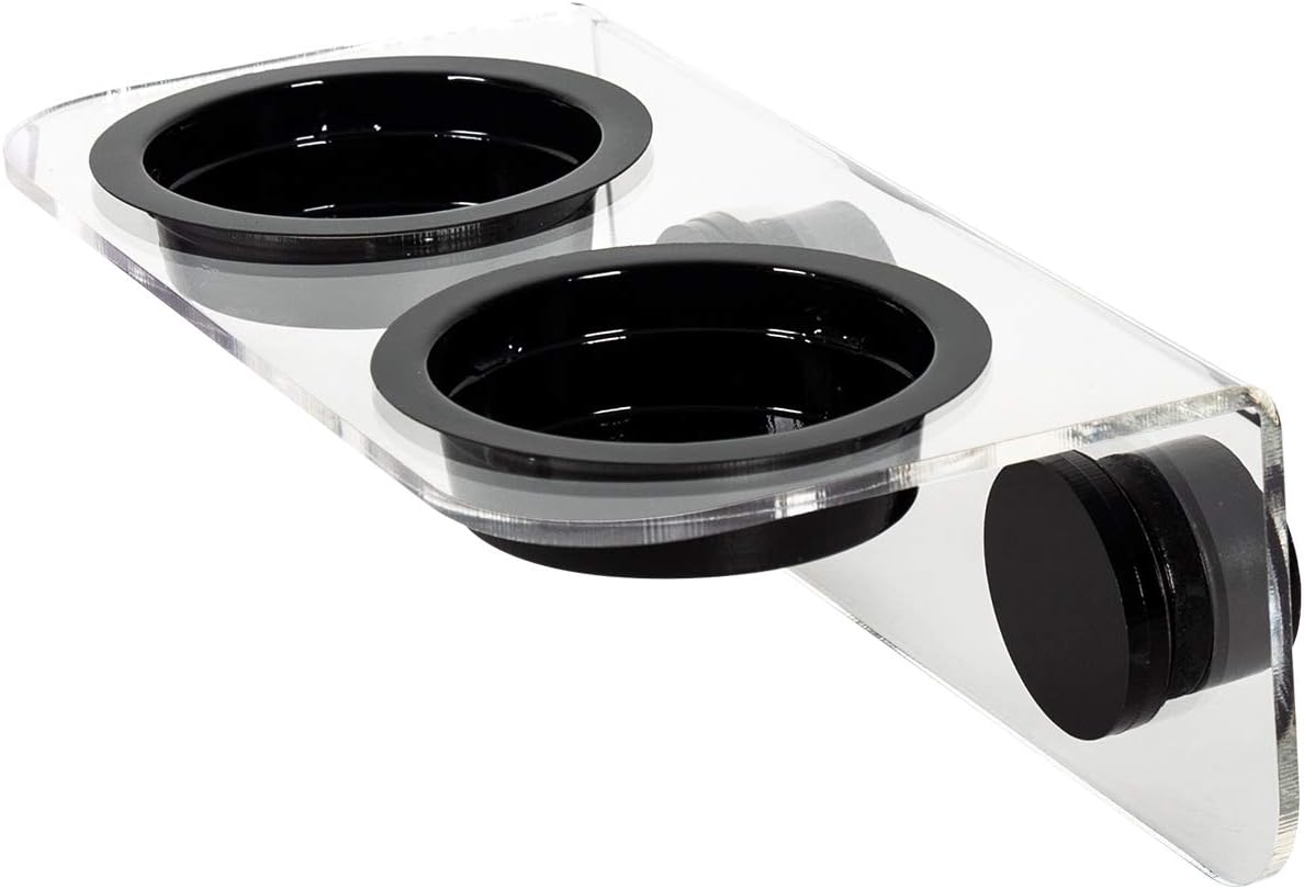 WACOOL Magnetic Reptile Ledge, Acrylic Gecko Feeding Ledge with 6PCS Cups, Reptile Food Water Feeder Dish for Geckos Iguana Chameleon Pets (White)