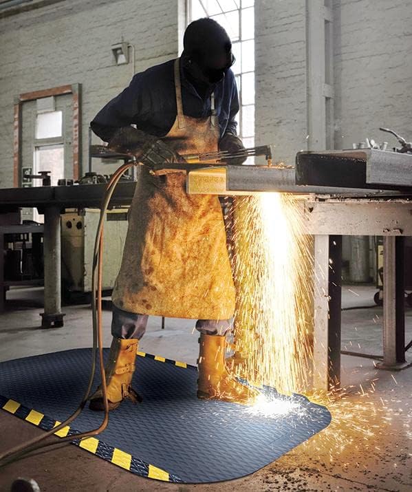 American Floor Mats Hog Heaven Premium 7/8" Black & Black Border 5' x 10' Nitrile Backed Anti-Fatigue Comfort Mat