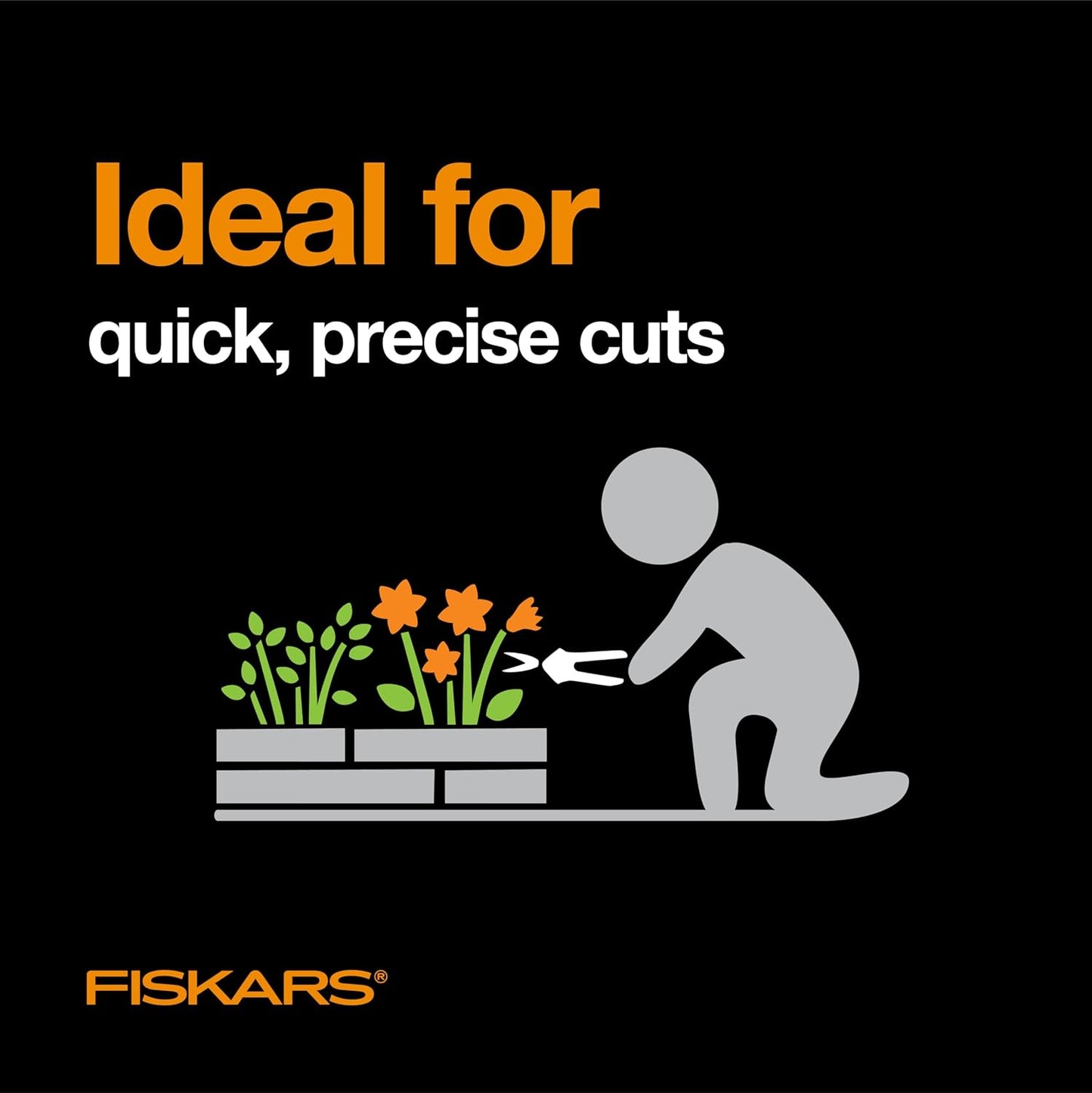 Fiskars 6" Pruning Scissors (2-Pack) for Flowers, Buds, Weeds and Small Plants, Garden Snips with Resin Resistant Nonstick Stainless Steel Blades, Gardening Trimmers with Comfortable Handle