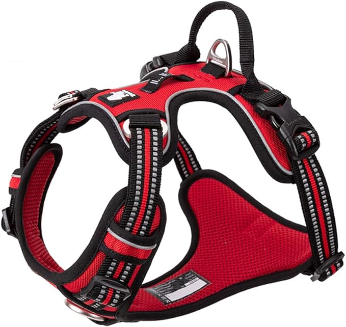 TRUE LOVE Dog Harness No Pull Nylon Reflective Pet Harness Adjustable Comfortable Control Step-in Brilliant Colors Truelove TLH56512 XL Red