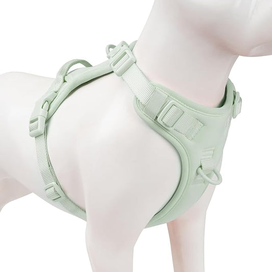 No Pull Dog Harness, Puppy Vest with Front Clip for Small Medium Large Sized Dog(Light Green,M)
