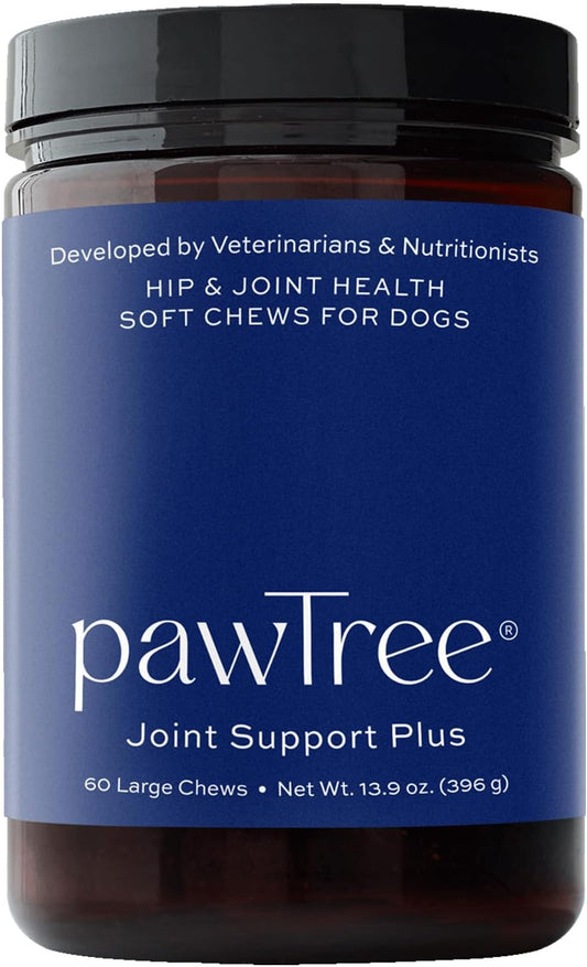 pawTree Joint & Hip Support Supplement for Dogs with Glucosamine, Chondroitin, MSM, Tumeric & Green Lipped Mussels - Vitamins, Supplements & Health Essentials - All-Natural Mobility Soft Chews