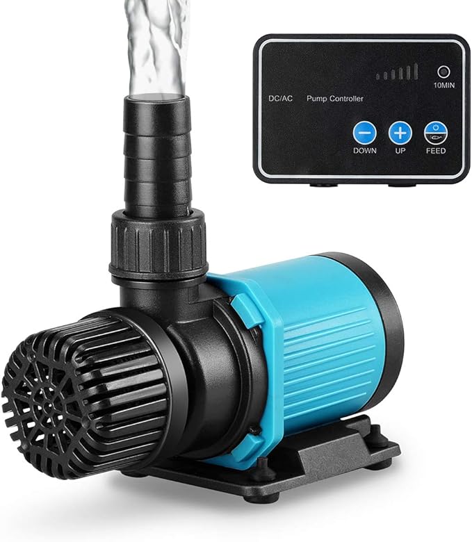 800GPH 30W16FT Aquarium 24V DC Water Pump with Controller, Submersible and Inline Return Pump for Fish Tank,Aquariums,Fountains,Sump,Hydroponic,Pond,Freshwater and Marine Water Use