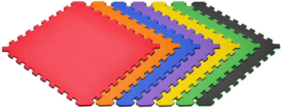 Norsk Dual-Sided Reversible 1/2" Foam Exercise Mats for Home Gym - Interlocking EVA Foam Tiles