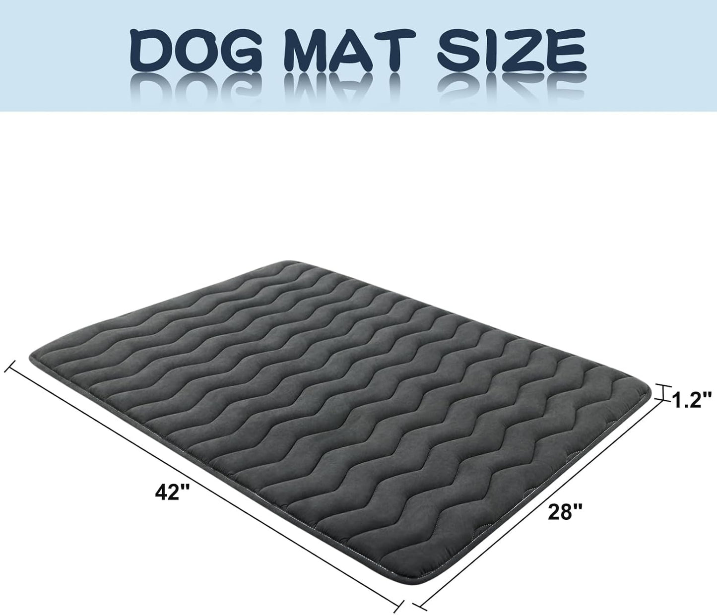 Bubble bear Dog Crate Mat - Upgraded Thick, Ultra Soft, Washable & Anti-Slip Kennel Pad for Small/Medium/Large Dogs, Dark-Hued to Hide Stains (42"x28")