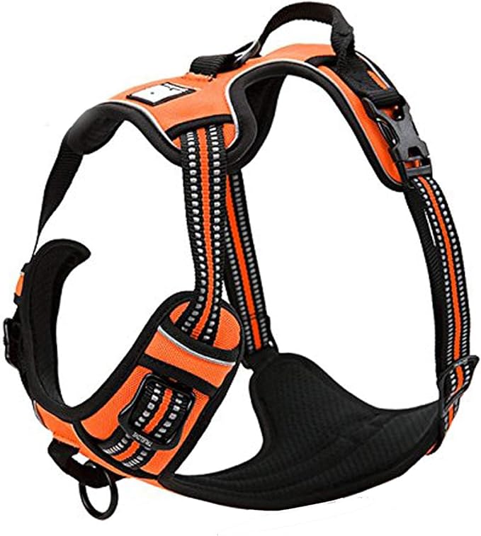 TRUE LOVE Truelove Adjustable No-Pull Dog Harness Reflective Pup Vest Harnesses Comfortable Control Brilliant Colors TLH5651(Orange,M)