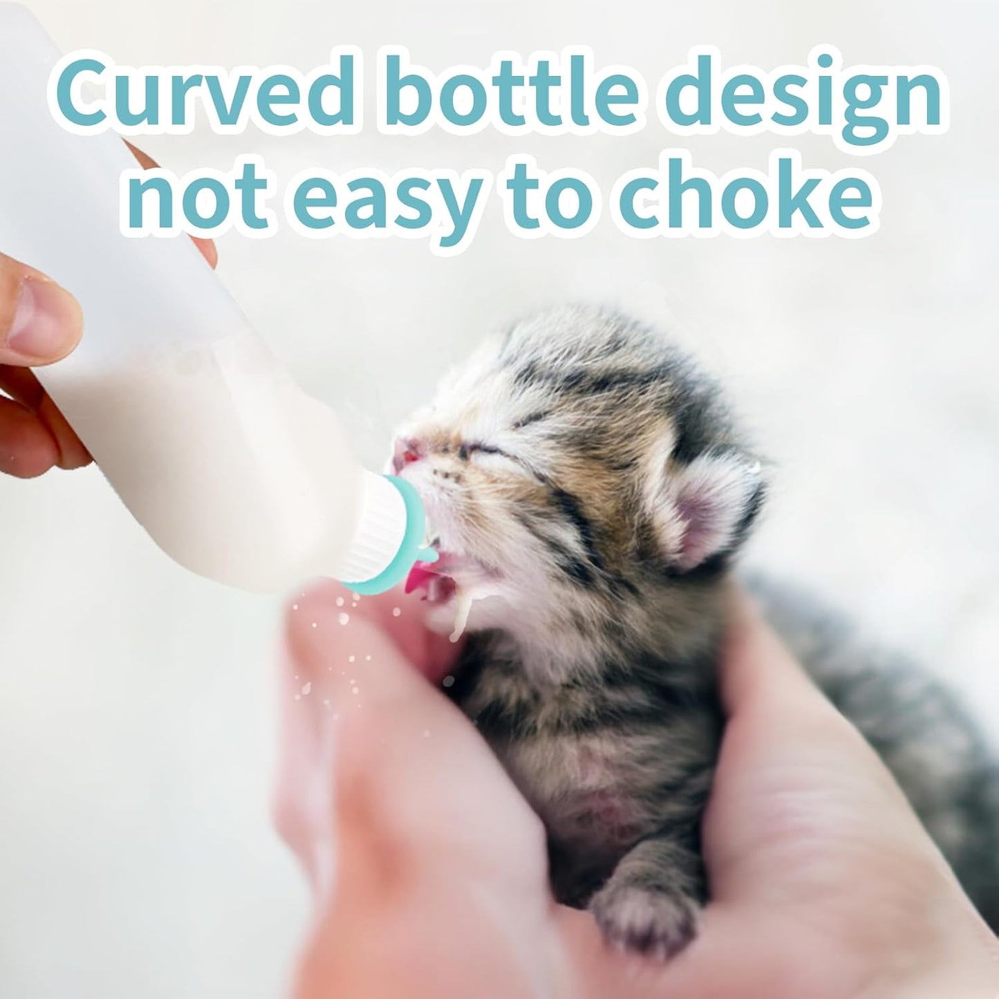 5Pack Kitten Bottle for Nursing Puppy Milk Kitten Bottles Feeding Kit Silicone Nipple for Newborn Pets Kittens, Puppy,Squirrel (Green)