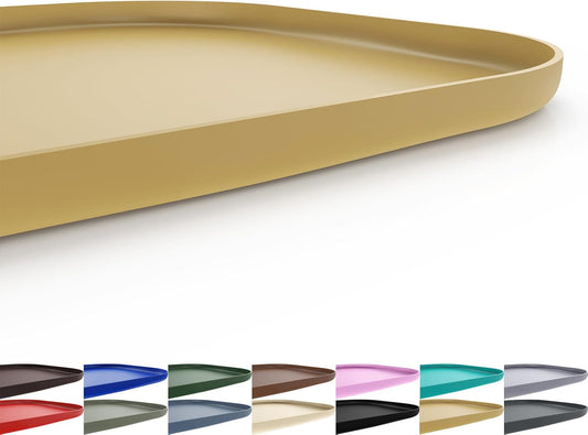 Silicone Pet Feeding Mat with Raised Edge for Food and Water, Dog Bowl Mats, Cat Bowls Placemat with High Lip for Floor Waterproof, Rubber Tray for Cats and Dogs 24 x 16 x0.8 Beige