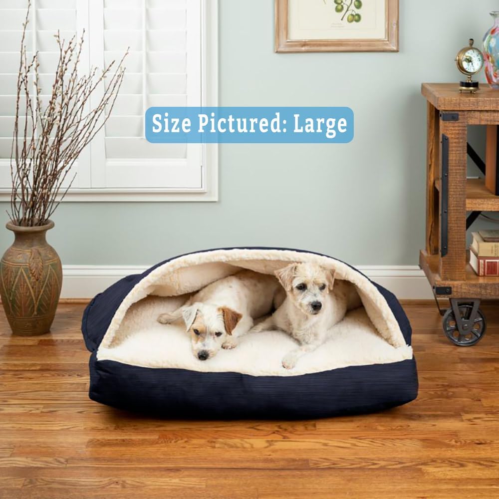 Snoozer Pet Products Rectangle Cozy Cave Dog Bed, Small, Navy