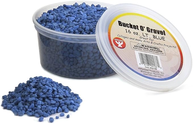 Hygloss Products Craft Rocks, Mini Stones For Art Projects - Bucket O' Gravel, Light Blue, 1 lb