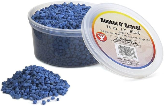 Hygloss Products Craft Rocks, Mini Stones For Art Projects - Bucket O' Gravel, Light Blue, 1 lb