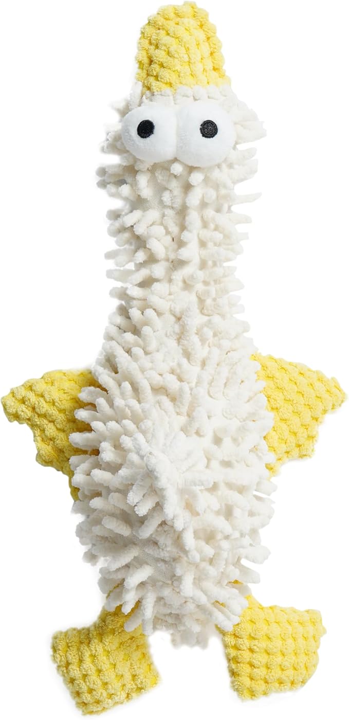 Nocciola Plush Squeaky Dog Toys, Cute Durable Stuffed Crinkle Puppy Pet Chew Toys for Large Medium Small Dogs - Duck