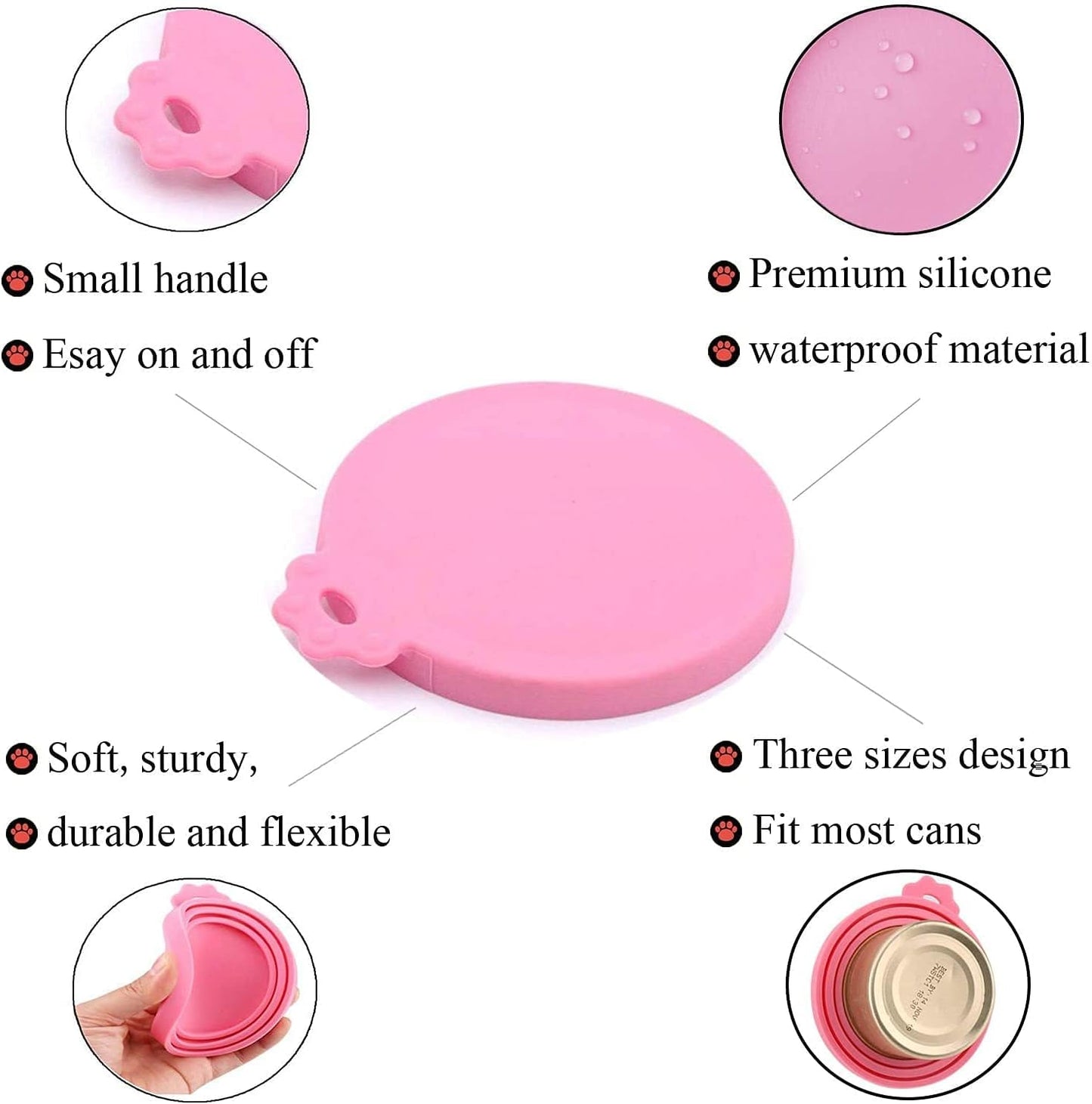 Food Can covers | 6 Pack Silicone Can Lids for Dog and Cat Food | Universal BPA Free | One Can Cap Fit Most Standard Size Canned Dog Cat Food