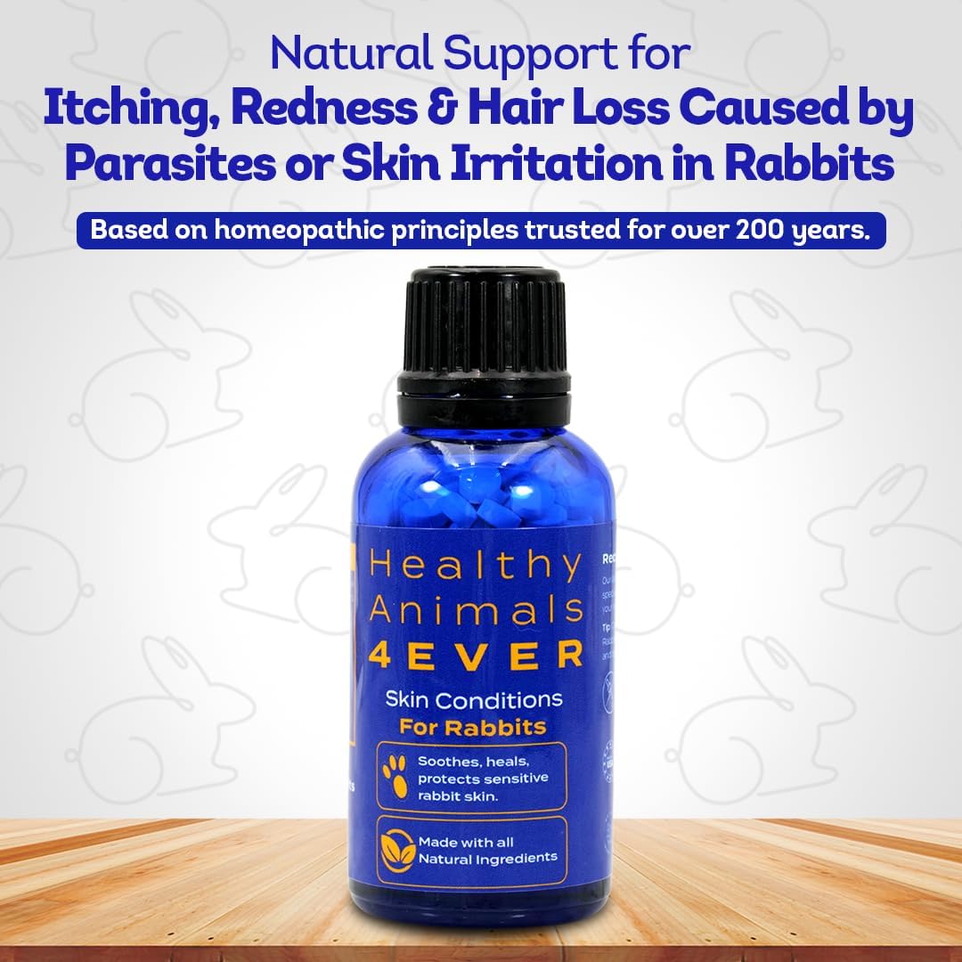HA4E - Rabbit Skin & Fur Treatment - Natural, Homeopathic Tablets for Itch Relief & Comfortable Skin - 300 Tablets