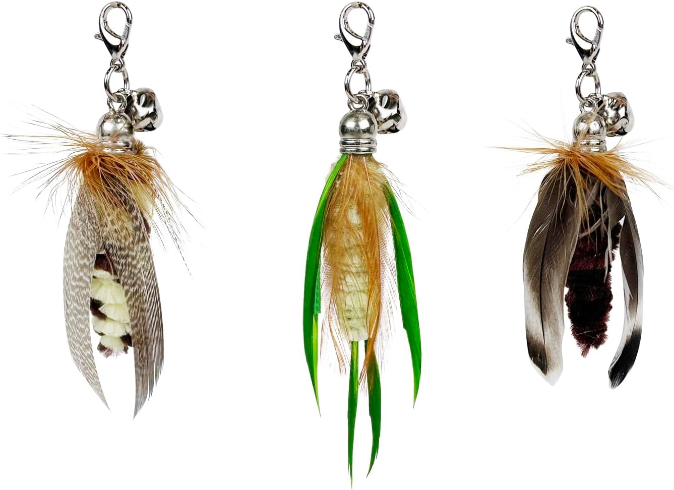 TTcat Cat Feather Wand Toys,Retractable Wand Toy with 3 Mini Insect Refills, Transparent Carbon Wire,Interactive Cat Toy Kitten Toy for Indoor Cats to Play Chase Exercis