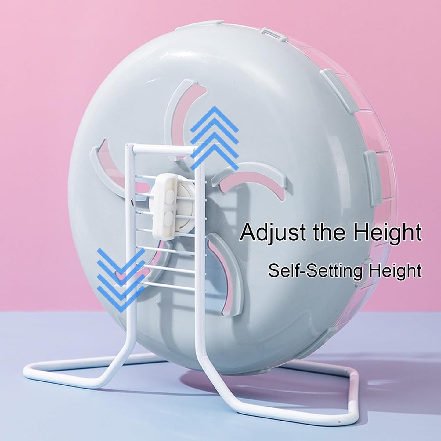 Jeeone Silent Hamster Wheel 7 inch, Hamster Exercise Wheel, Height-Adjustable Hamster Wheel Cage Accessories, Hamster Running Toys Small Animals Exercise Wheels (Blue)