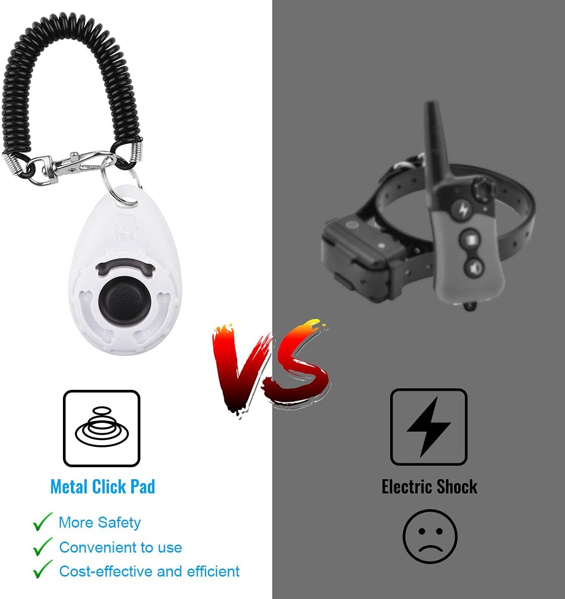 Diyife Dog Clicker for Training, 2 Pack Dog Training Clicker, Clicker Dog Training with Wrist Strap, Pet Training Clicker, Perfect for Dog Cat Puppies Behavioral Training (Blue and White)