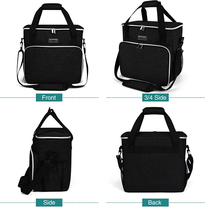 BAGLHER Dog Travel Bag, Pet Travel Bag (All Pet Travel Supplies), with 2 Pet Food Containers and 2 Collapsible Silicone Bowls; Essential Kits for Pet Travel Black