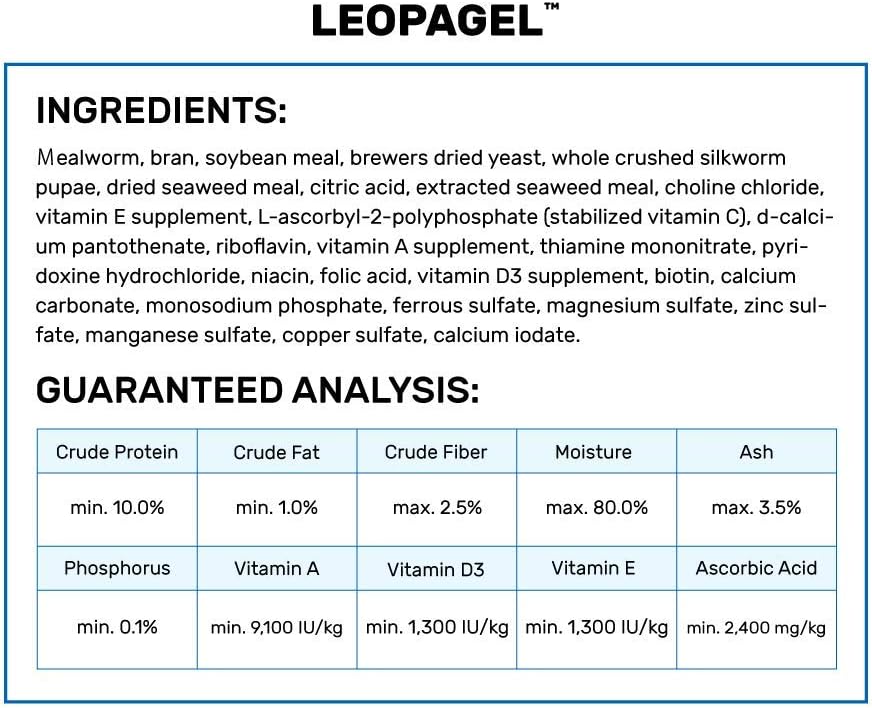 Hikari LeopaGel Food for Insect-Eating Reptiles, 2.11 oz (60g)