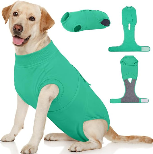 Kuoser Dog Surgery Suit Female Spay, Dog Recovery Suit Male Neuter, Puppy Clothes Onesie for Surgery Anti Licking Abdominal Wounds Pet Surgical Recovery Bodysuit Shirt, Substitute E-Collar & Cone