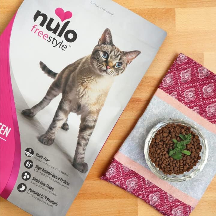 Nulo Freestyle High Protein Cat & Kitten Food, Chicken & Cod Recipe - Natural Grain-Free Dry Cat Food with Omega Fatty Acids & Probiotics, 4 lb Bag