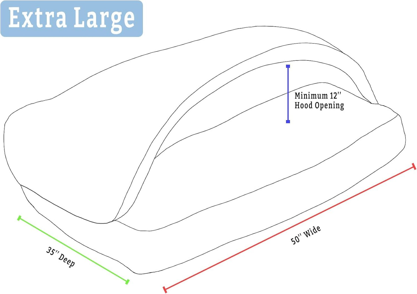 Snoozer Pet Products Luxury Rectangle Cozy Cave, Wag Collection, Extra Large, Pedigree Storm