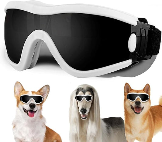 Medium Dog Sunglasses with Adjustable Strap UV Protection, Winproof Puppy Sunglasses, Suitable for Dogs Eyes Protection，Soft Dog Goggles