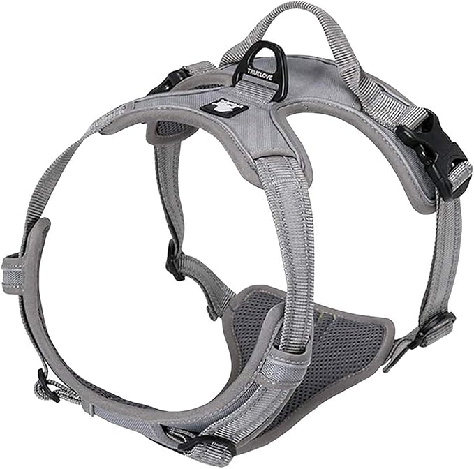 TRUE LOVE Adjustable No-Pull Dog Harness Reflective Pup Vest Harnesses Comfortable Control Brilliant Colors Truelove TLH5651(Gray,XL)