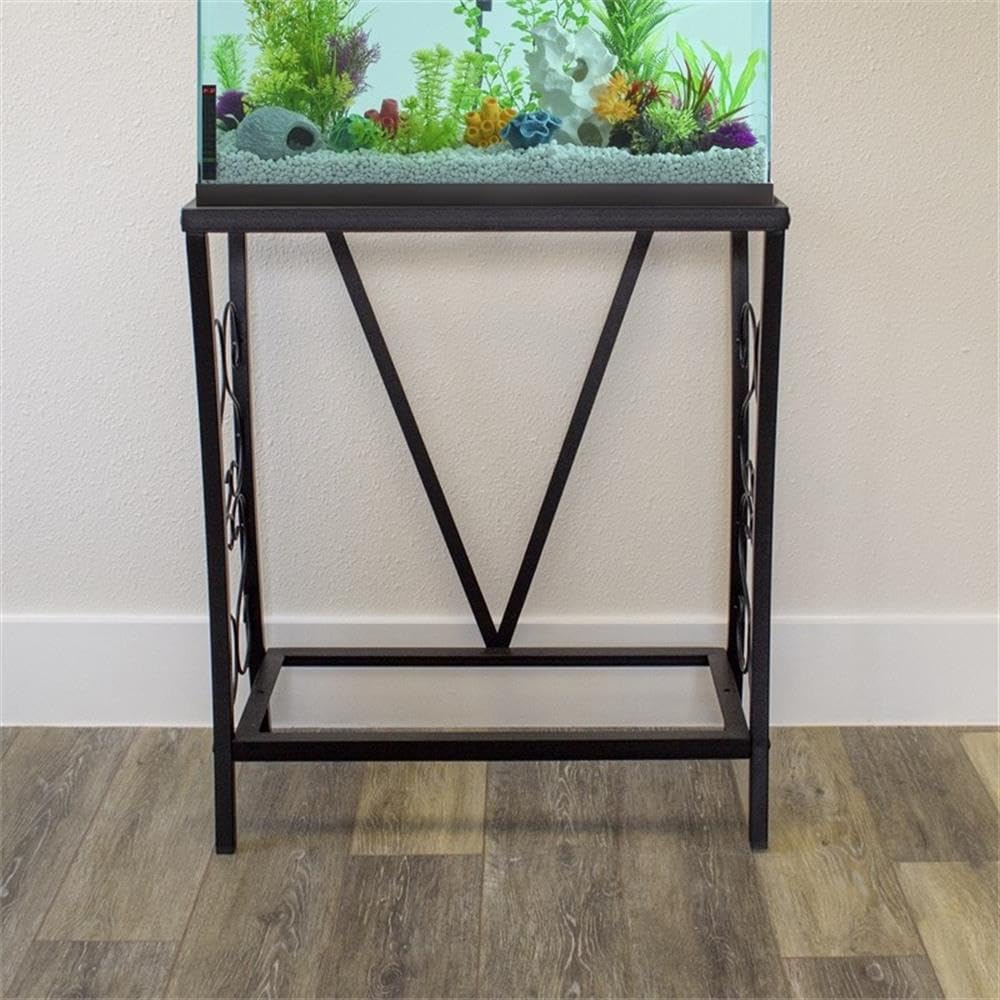 Contemporary 20 Gallon Metal Aquarium Stand in Black