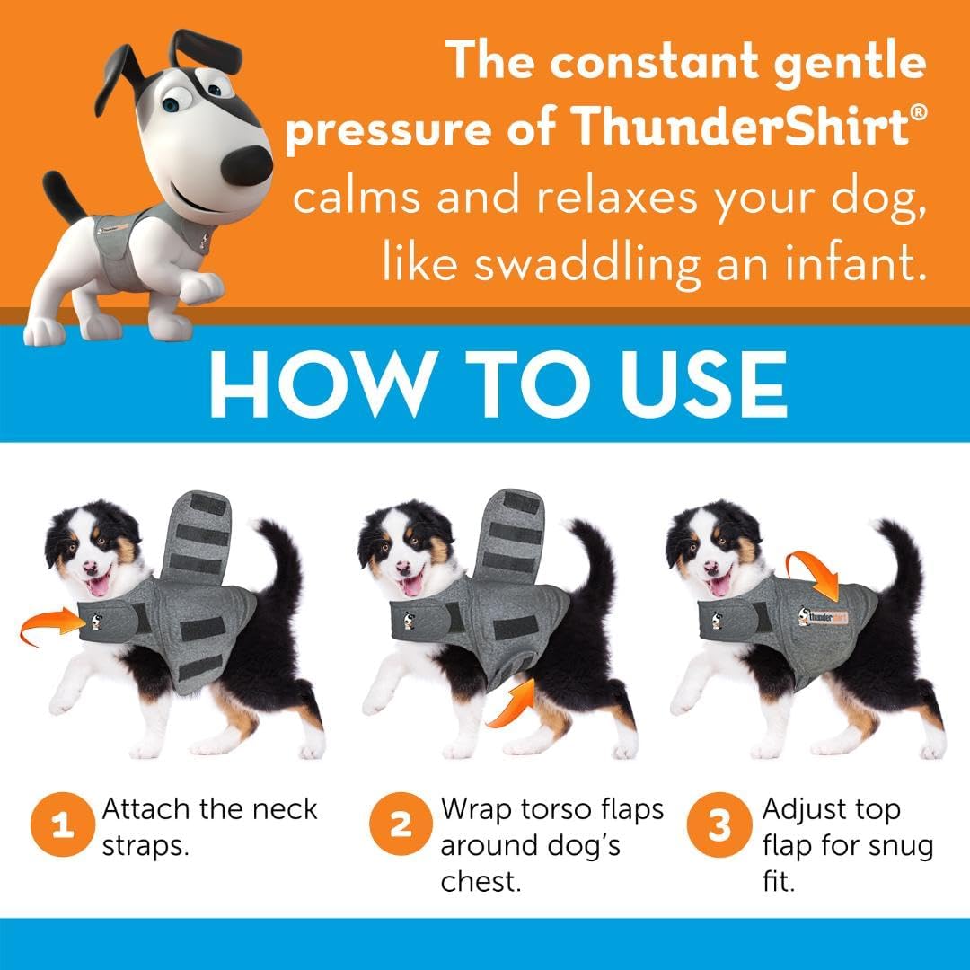 ThunderShirt for Dogs, Small, Heather Gray Classic - Dog Anxiety Relief Calming Vest