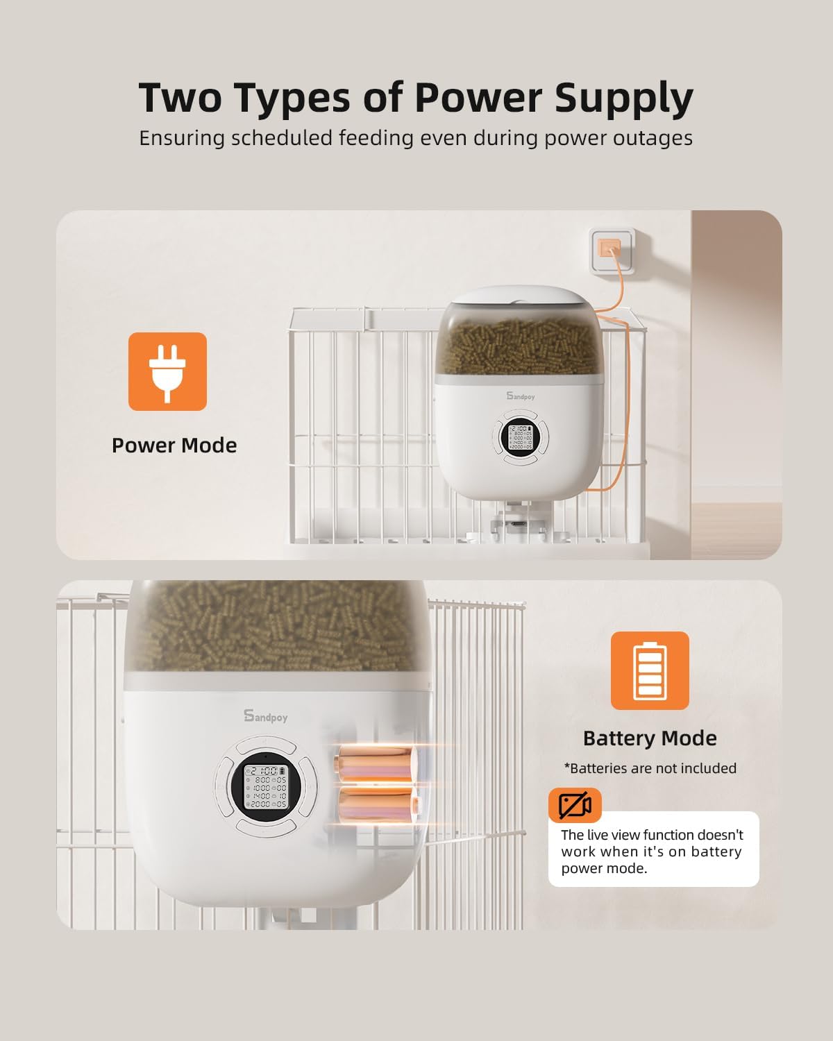 Hanging Rabbit Feeder, Programmable Automatic Pet Feeder with Dry Food Dispenser, Desiccant Bag and Portion Control for Rabbits Cats and Small Animals