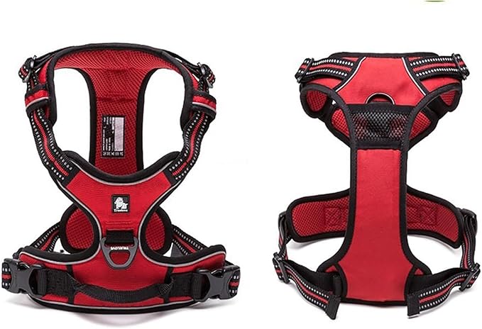 TRUE LOVE Adjustable No-Pull Dog Harness Reflective Pup Vest Harnesses Comfortable Control Brilliant Colors Truelove TLH5651(Red,L)