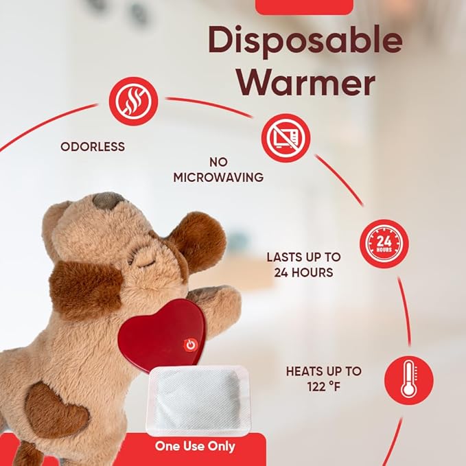 iHeartDogs Heartbeat Puppy Toy - Comfort Cuddler Pillow - Dog Anxiety Toy