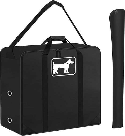 SIRUITON Dog Playpen Storage Bag Fits 40" H 8 Panels and 9 Stakes, Heavy Duty 600D Oxford Fabric Suitable for Foldable Exercise Pet Playpen, Dog Fence Travel Bag with Reinforcing Plate & Shoulder