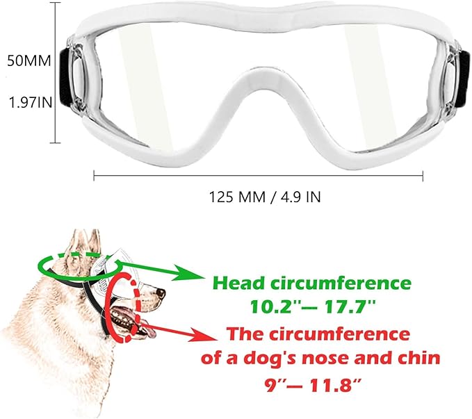 Medium Dog Sunglasses with Adjustable Strap UV Protection, Winproof Puppy Sunglasses, Suitable for Dogs Eyes Protection，Soft Dog Goggles