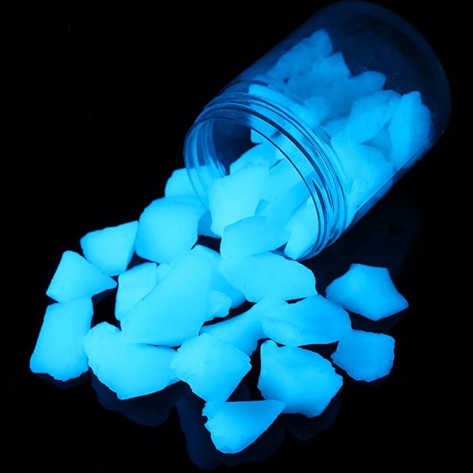 Shiny Stone Glow in The Dark Gravel, Fish Tank Aquarium Gravel Sand, Decorative Gravel Rocks,Aquarium Gravel Stones for Home and Fairy Garden Decoration,305g/0.67lbs (Sky Blue, 15-22mm)