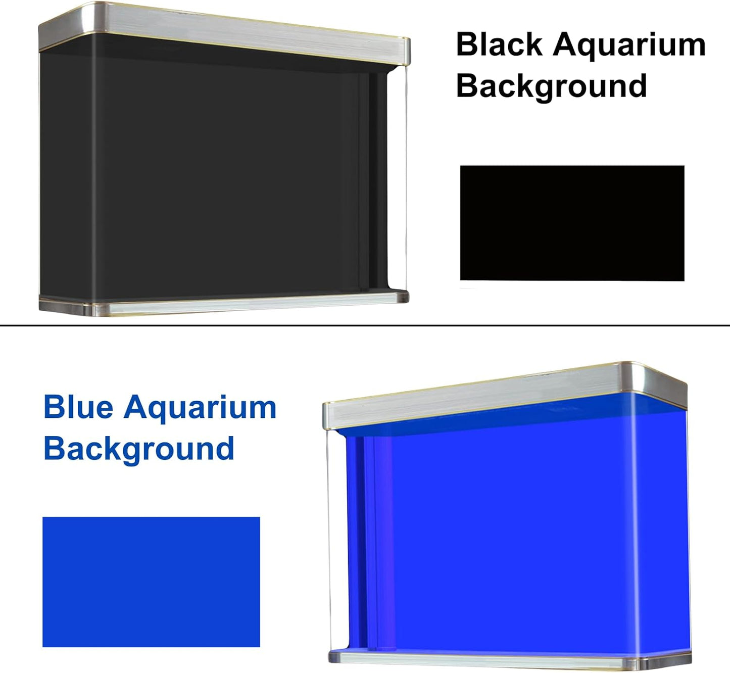 ELEBOX Aquarium Background Blue Black Fish Tank Background Picture 2 Sides Fish Backdrop for Aquarium Wallpaper 24" x 71"