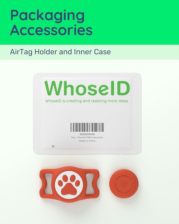 IP68 Waterpoof Dog Airtag Holder, Stretchy Silicone Full Body Covered Apple Air Tag Holder for Dog Cat Collar Fit All Width Collar (Red, 1 Pack)