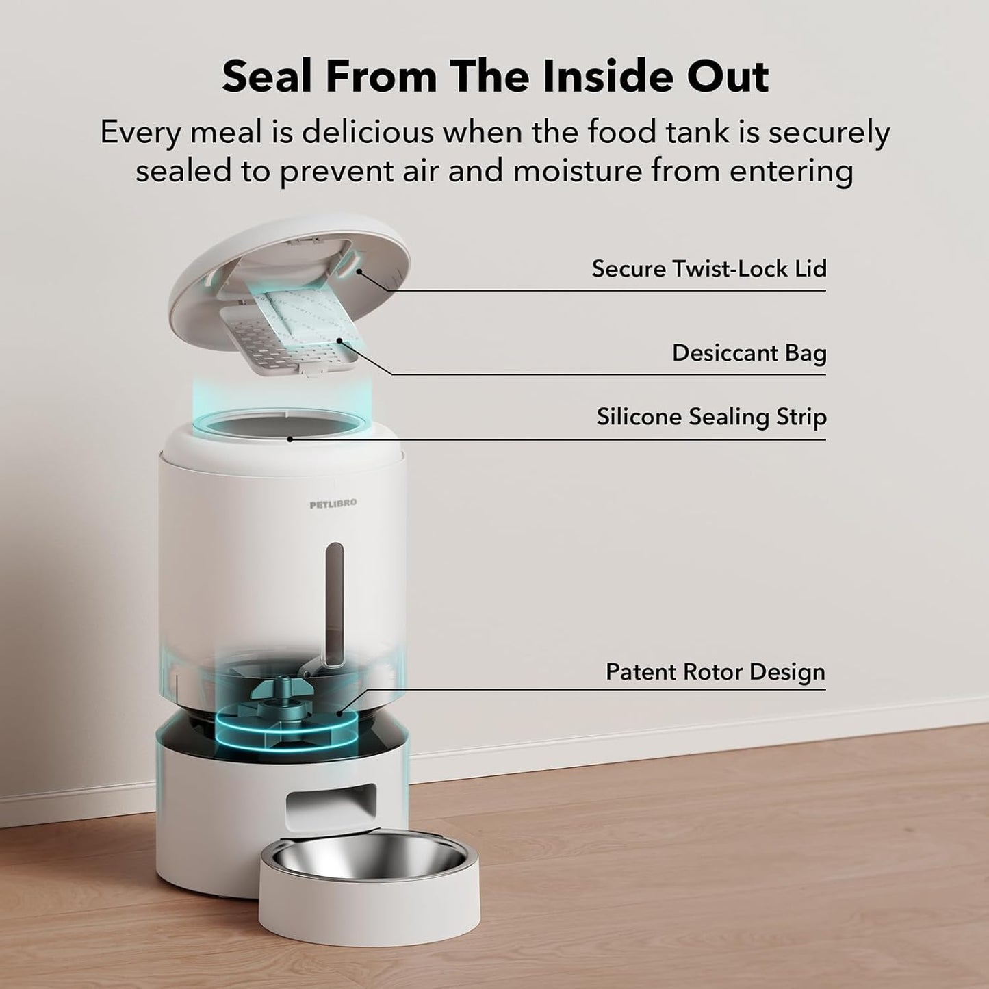 PETLIBRO Automatic Cat Feeder, 5G WiFi Automatic Dog Feeder with Freshness Preservation, 5L Timed Cat Feeders with Low Food Sensor, Up to 10 Meals Per Day, Granary Pet Feeder for Cats/Dogs