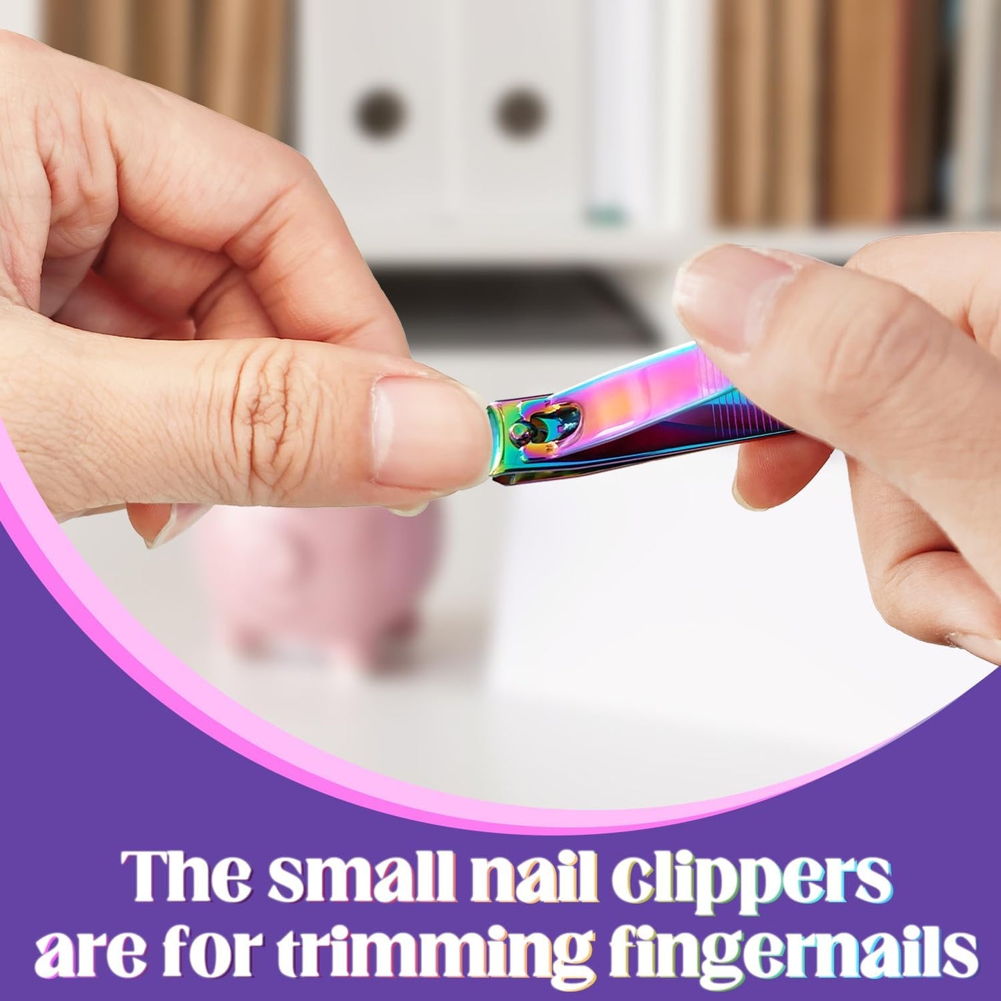 Rocutus 2pcs/Set Portable Nail Scissors Adult Pedicure Nail Clippers Household Small Scissors Foot Manicure Scissors Manicure Tools (Bight Colorful)