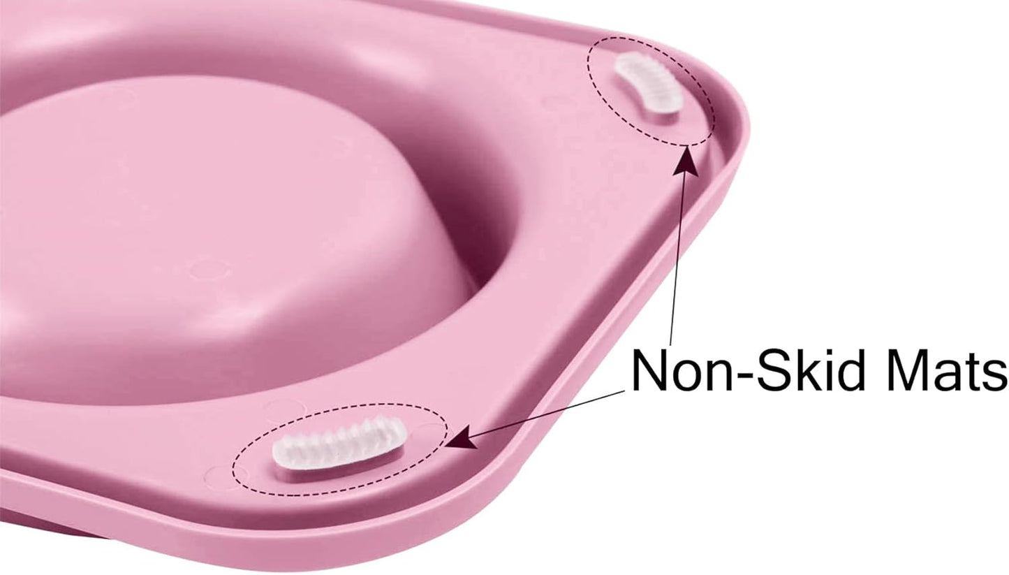 Cat Food Bowls, Cat Bowls Non-Skid and Non-Spill Silicone Pads with PP Stand, Removable Stainless Steel Food and Water Dishes for Cats, Small Size Dogs