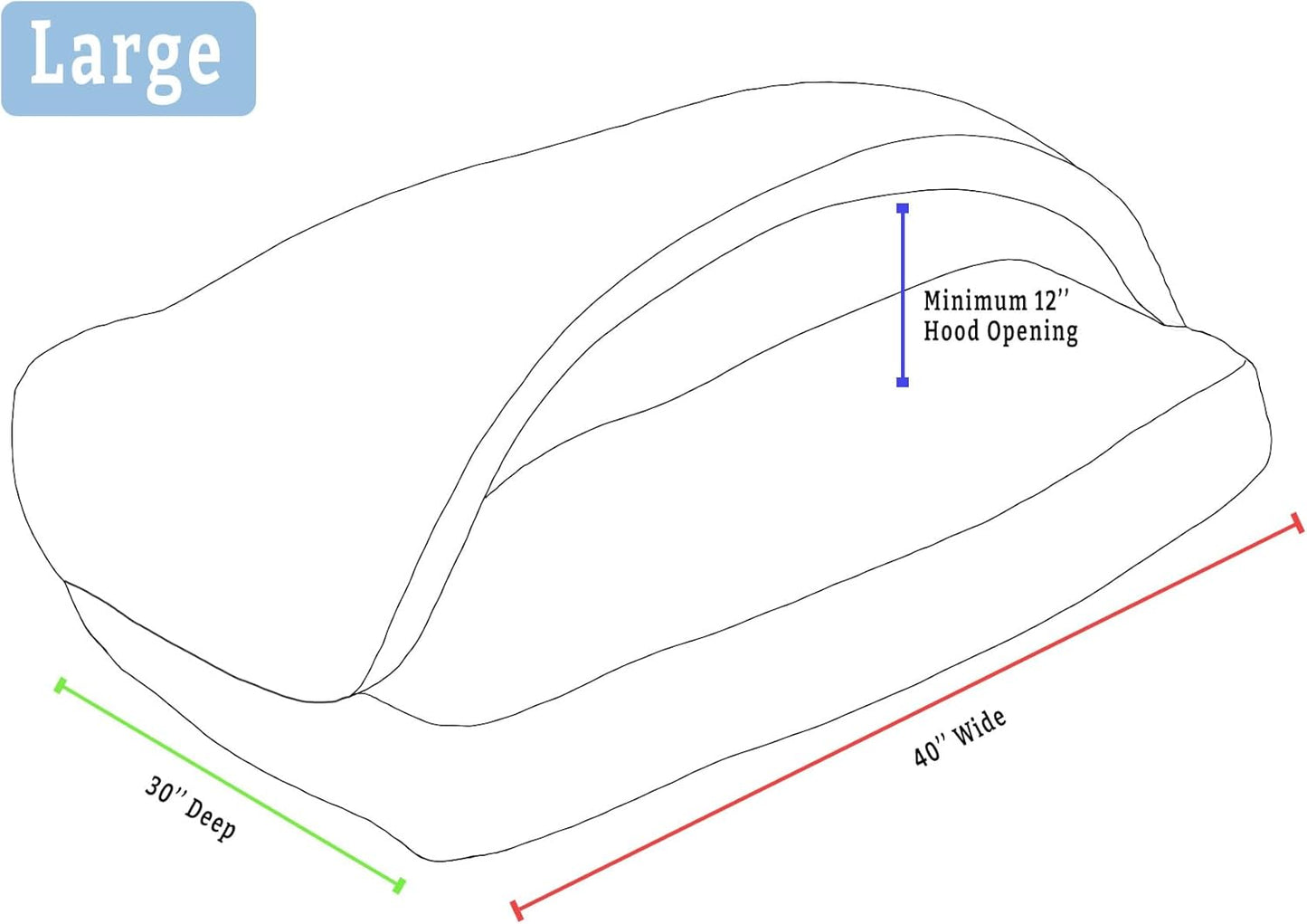 Snoozer Rectangle Cozy Cave Dog Bed - Indoor Dog Bed with Cover Cave, Covered Calming Burrow for Medium & Large Sized Pets with Blanket Attached, Enclosed, Washable - Large, Navy