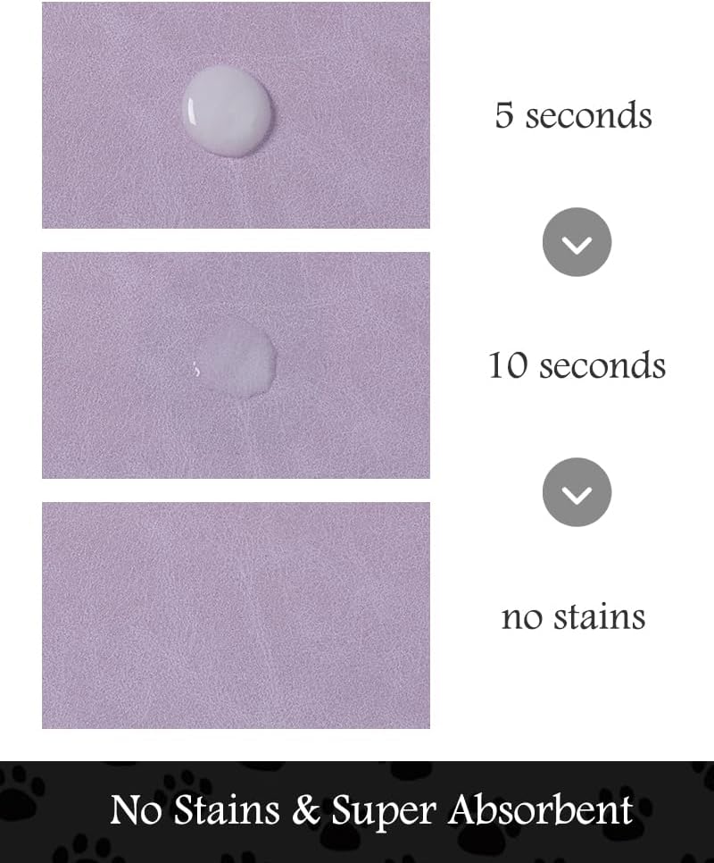 Pet Feeding Mat-Absorbent Dog Mat for Food and Water Bowl-No Stains Quick Dry Water Dispenser Mat-Dog Accessories Pet Supplies-Bowl for Messy Drinkers（Purple,12"x19"