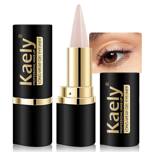 evpct Pale Mauve Long Wear Gel Eyeliner Pencils for Women, Mauve Eye Liner Pencil Pen Natural Makeup Glide Smooth, Eye Liner Waterproof Smudge Proof, Cream Eyeliner Lipstick Set, delineador de ojos