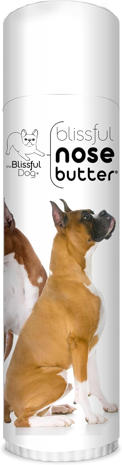 The Blissful Dog Show Boxer Nose Butter for Dry, Cracked Skin, Lick-Safe Dog Nose Balm with Moisturizing Shea Butter, Almond, Olive, and Essential Oils, Pet Supplies, Uncented, 0.50 oz.