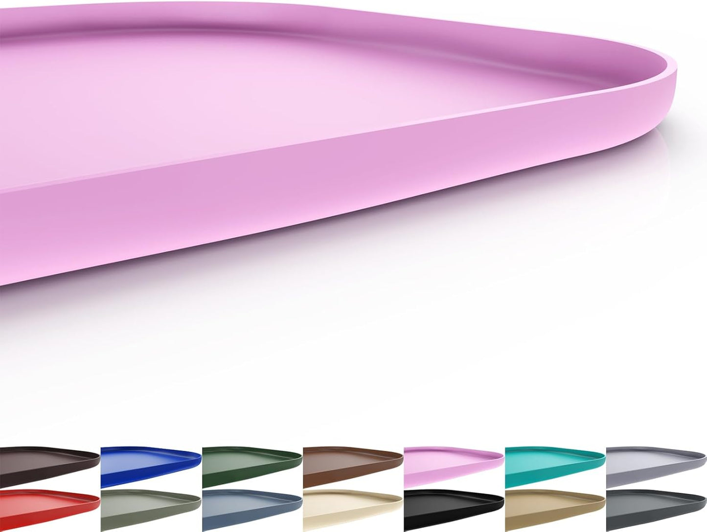 Silicone Pet Feeding Mat with Raised Edge for Food and Water, Dog Bowl Mats, Cat Bowls Placemat with High Lip for Floor Waterproof, Rubber Tray for Cats and Dogs 22 x 14 x0.8 Pink