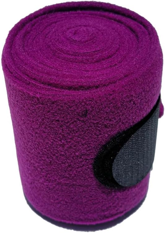 Horse Polo Leg Wraps Soft Fleece Wraps Equestrian Leg Bandage 4-Pack (Purple, Full(10ft))